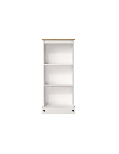 Core Products Corona White low narrow bookcase