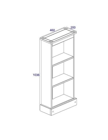 Core Products Corona White low narrow bookcase