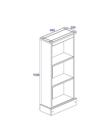 Core Products Corona White low narrow bookcase