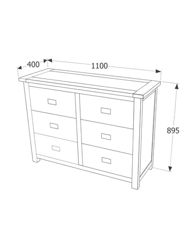 Core Products Dunkeld 3+3 dr wide chest