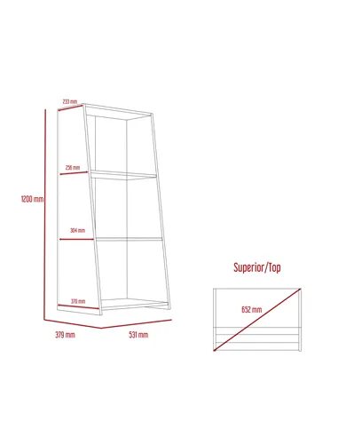 Core Products Dallas low bookcase with 3 shelves