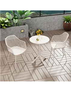 Core Products Rimini 3 piece Lattice bistro table & 2 armchair set
