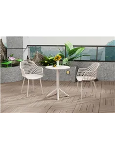 Core Products Rimini 3 piece Lattice bistro table & 2 armchair set 2