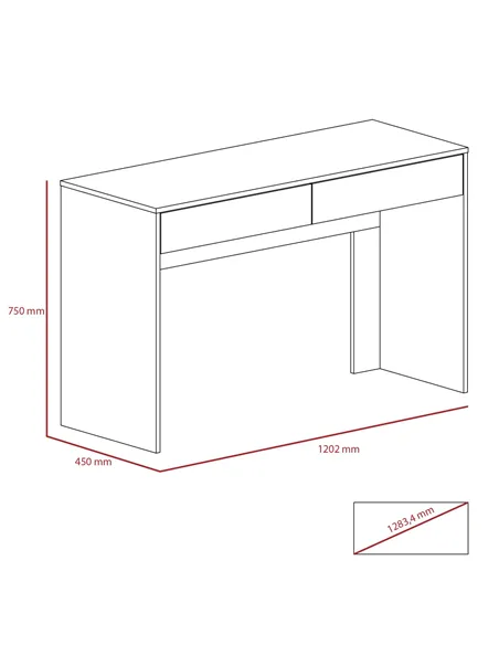 Core Products Harvard 2 drawer desk