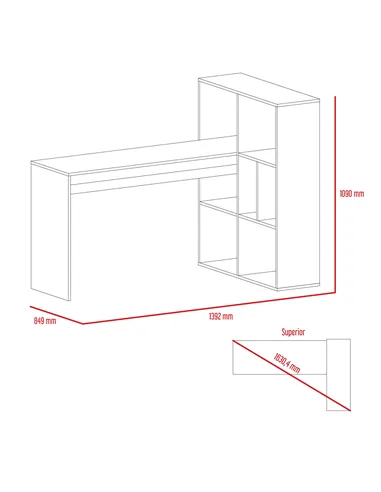 Core Products Harvard corner desk with bookcase