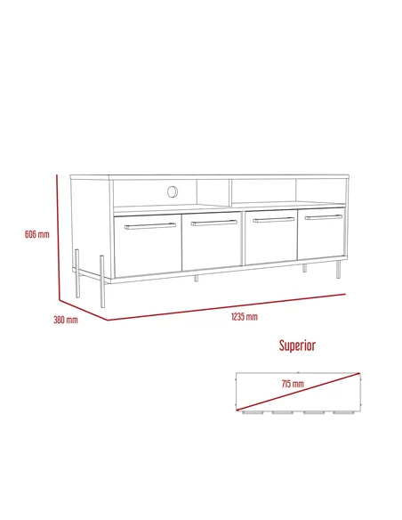 Core Products Harvard wide screen TV rack with 4 doors
