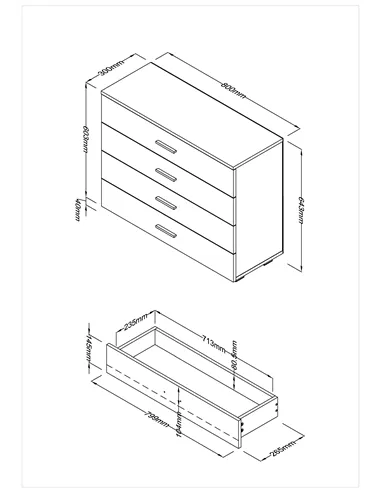 Core Products Lido 4 chest of drawers