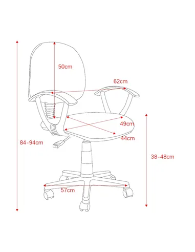 Core Products Loft Home Office study chair in black fabric & black base
