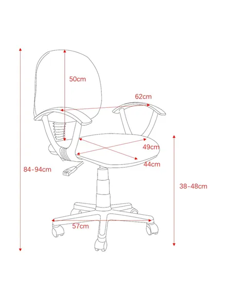 Core Products Loft Home Office study chair in black fabric & black base