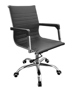 Core Products Loft Home Office home office chair with contour back in black faux leather with chrome base