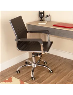 Core Products Loft Home Office home office chair with contour back in black faux leather with chrome base 2