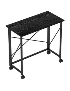 HOMCOM 80 cm Folding Desk on Wheels - Black