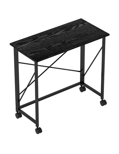 HOMCOM 80 cm Folding Desk on Wheels - Black