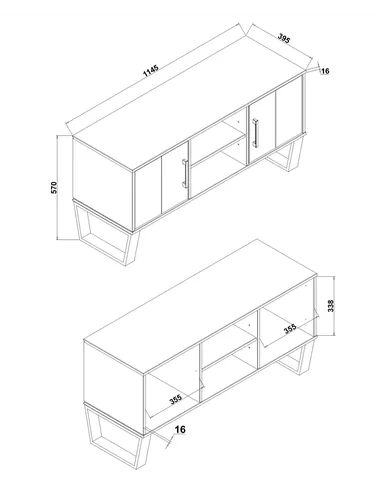 Core Products Texas 2 door flat screen TV unit