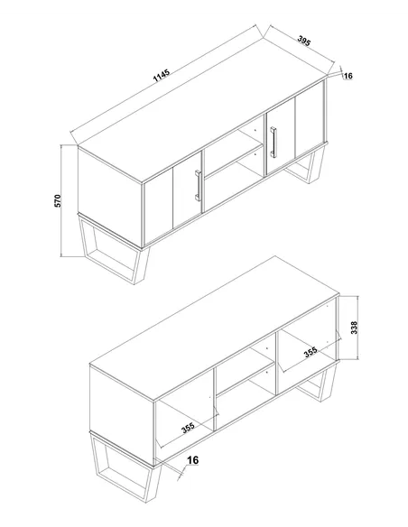 Core Products Texas 2 door flat screen TV unit