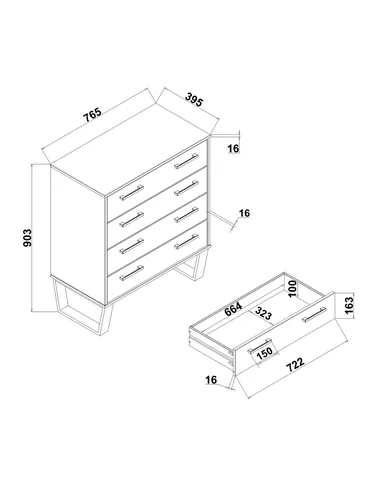 Core Products Texas 4 drawer chest of drawers