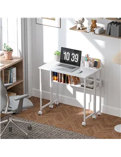 HOMCOM 80 cm Drop Leaf Writing Work Desk - White 2