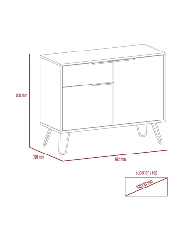 Core Products Vegas small sideboard with 2 doors and drawer