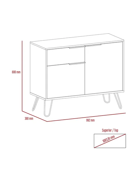 Core Products Vegas small sideboard with 2 doors and drawer