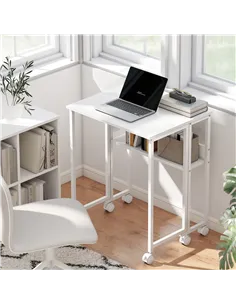 HOMCOM 63 cm Drop Leaf Writing Work Desk - White 2