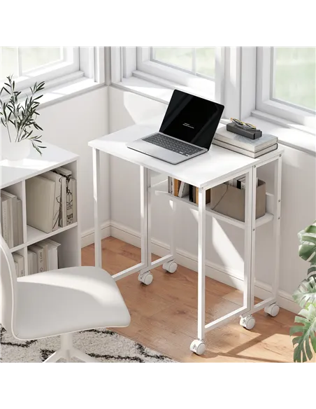 HOMCOM 63 cm Drop Leaf Writing Work Desk - White