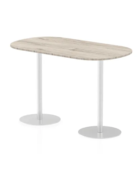 Dynamic Italia 1800mm Poseur Boardroom Table Grey Oak Top 1145mm High Leg ITL0189