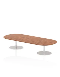 Dynamic Italia 2400mm Poseur Boardroom Table Walnut Top 475mm High Leg ITL0191