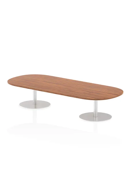 Dynamic Italia 2400mm Poseur Boardroom Table Walnut Top 475mm High Leg ITL0191