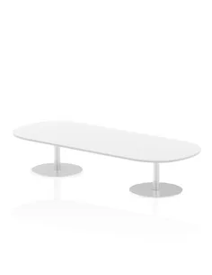 Dynamic Italia 2400mm Poseur Boardroom Table White Top 475mm High Leg ITL0192