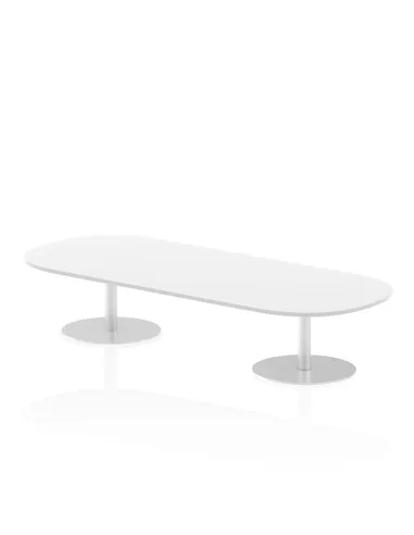 Dynamic Italia 2400mm Poseur Boardroom Table White Top 475mm High Leg ITL0192