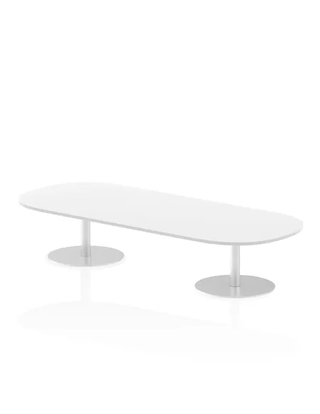 Dynamic Italia 2400mm Poseur Boardroom Table White Top 475mm High Leg ITL0192