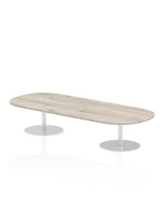 Dynamic Italia 2400mm Poseur Boardroom Table Grey Oak Top 475mm High Leg ITL0195