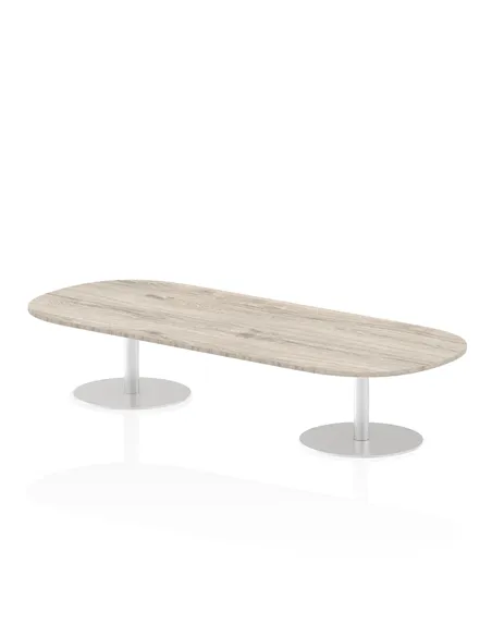 Dynamic Italia 2400mm Poseur Boardroom Table Grey Oak Top 475mm High Leg ITL0195