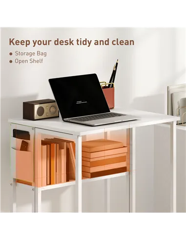 HOMCOM 63 cm Drop Leaf Writing Work Desk - White