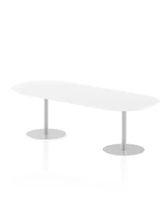 Dynamic Italia 2400mm Poseur Boardroom Table White Top 720mm High Leg ITL0198