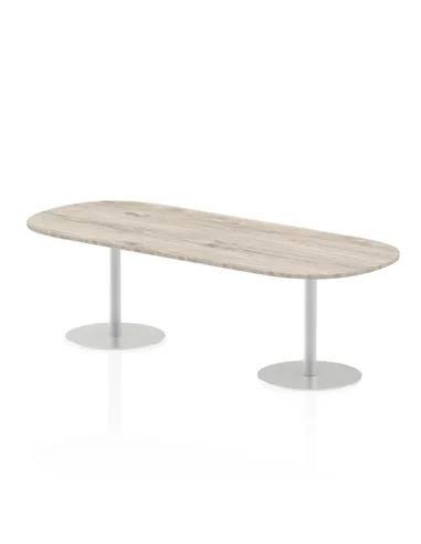 Dynamic Italia 2400mm Poseur Boardroom Table Grey Oak Top 720mm High Leg ITL0201