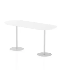 Dynamic Italia 2400mm Poseur Boardroom Table White Top 1145mm High Leg ITL0204