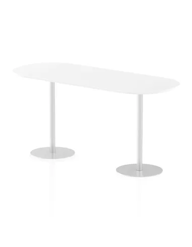 Dynamic Italia 2400mm Poseur Boardroom Table White Top 1145mm High Leg ITL0204