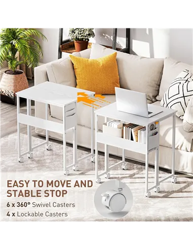 HOMCOM 63 cm Drop Leaf Writing Work Desk - White