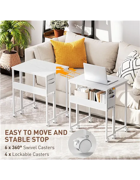 HOMCOM 63 cm Drop Leaf Writing Work Desk - White