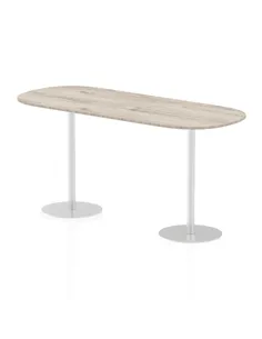 Dynamic Italia 2400mm Poseur Boardroom Table Grey Oak Top 1145mm High Leg ITL0207