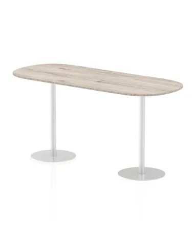 Dynamic Italia 2400mm Poseur Boardroom Table Grey Oak Top 1145mm High Leg ITL0207