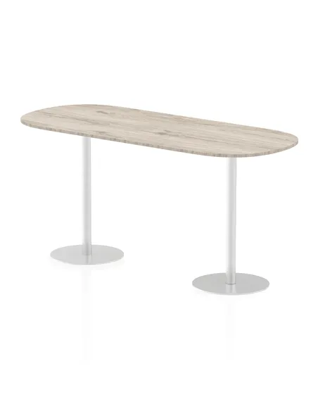 Dynamic Italia 2400mm Poseur Boardroom Table Grey Oak Top 1145mm High Leg ITL0207