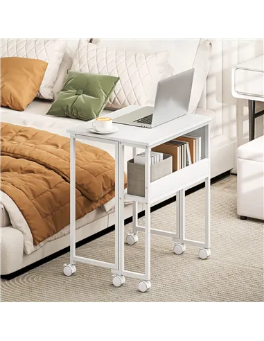 HOMCOM 63 cm Drop Leaf Writing Work Desk - White