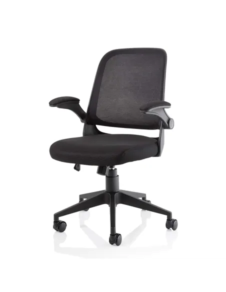 Dynamic Crew Task Operator Bespoke Fabric Seat Ginseng Chilli Mesh Office Chair With Folding Arms KCUP2017