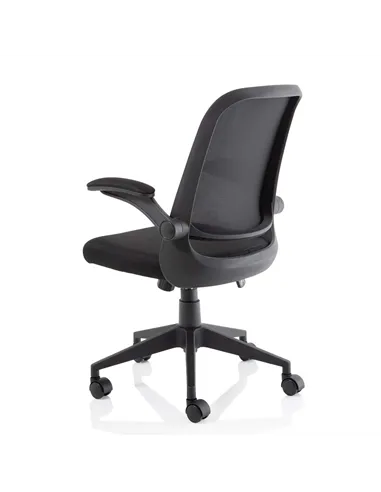 Dynamic Crew Task Operator Bespoke Fabric Seat Ginseng Chilli Mesh Office Chair With Folding Arms KCUP2017