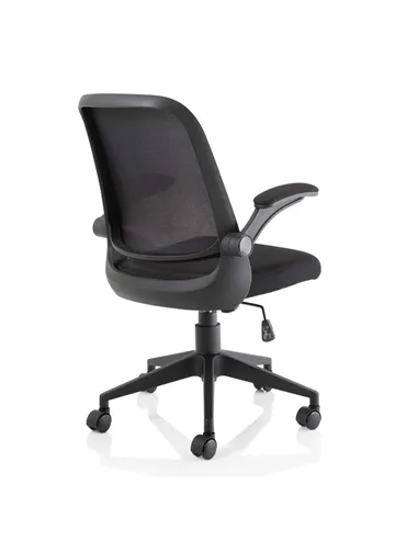 Dynamic Crew Task Operator Bespoke Fabric Seat Ginseng Chilli Mesh Office Chair With Folding Arms KCUP2017