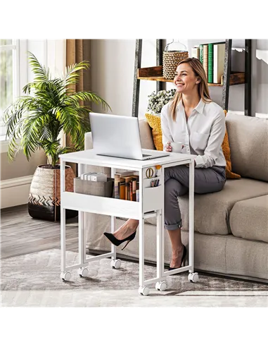 HOMCOM 63 cm Drop Leaf Writing Work Desk - White