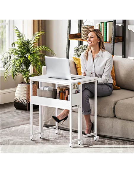 HOMCOM 63 cm Drop Leaf Writing Work Desk - White