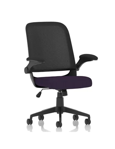 Dynamic Crew Task Operator Bespoke Fabric Seat Tansy Purple Mesh Office Chair With Folding Arms KCUP2023